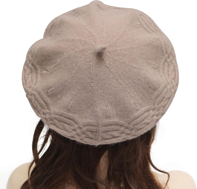 ZLYC French Beret hat, Reversible Solid Color Knit Warm Beret Cap for Womens Girls - Image 3